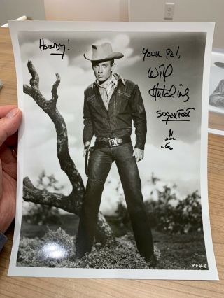Will Hutchins 8x10 Hand Signed Black And White Photo Autographed Sugarfoot