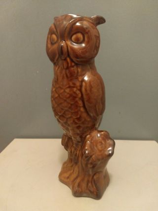 Mid Century Van Briggle Brown Pottery Owl