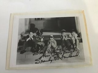 Spanky Mcfarland Of Our Gang / The Little Rascals Actor Signed Page Autograph