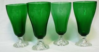 Set Of 4 Fostoria Colonial Dame Water Goblet/iced Tea Glasses 7 "