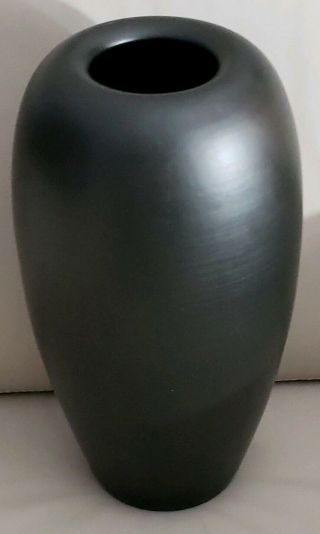 Vintage Huge 14 " Tall Poole Pottery Freeform Pottery Vase,  Satin Ebony England