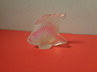 Lalique Crystal Poisson Opalescent Fish Figurine Made In France (2 By 2 By 1 ")