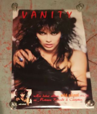 Vanity Orig.  Wild Animal Lp Two Sided Record Store Promo Poster Prince 1984 Rare