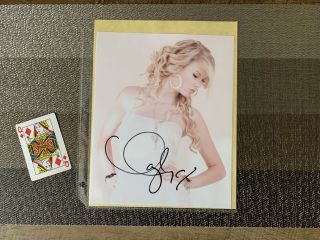 Playing Card W/ Taylor Swift Hand Signed Autograph 8 X 10 Color Photo /
