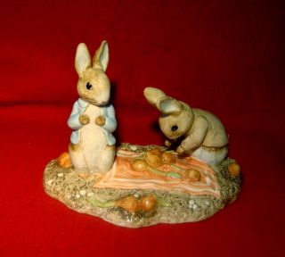 Beswick Beatrix Potter Peter And Benjamin Picking Up Onions Figurine Signed