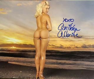 Anikka Albrite Adult Star Hand Signed 8x10 Photo Autograph Sexy Bikini Model