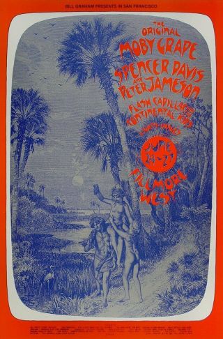 Moby Grape 1971 Fillmore West Concert Poster 14 X 21 $48.  95 Nm - 1st Print