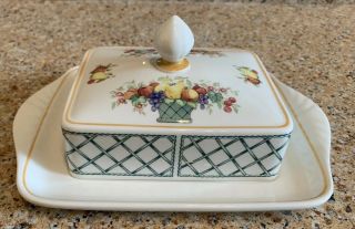 Villeroy & Boch Anno 1748 " Basket " Covered Butter/cheese Dish - Germany Euc