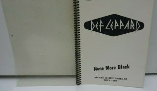 Vintage Def Leppard Tour Itinerary None More Black Aug 13 - Sept 21 1996