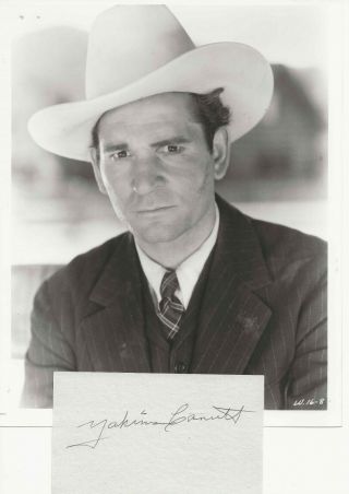 Great Western 8x10 Photo & Rare Hand Signed Card By Stuntman/actor Yakima Canutt