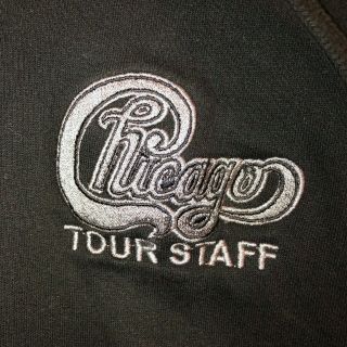 CHICAGO Band Tour Crew Staff Black Zip Hoodie Sweatshirt Jacket XL Cotton Blend 2