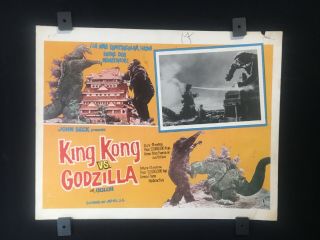 1962 King Kong Vs Godzilla Authentic Mexican Art Lobby Card 14 " X11 "