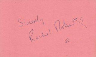 Rachel Roberts D 1980 Signed 3x5 Index Card Actress/the Sporting Life