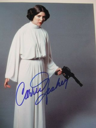Carrie Fisher Signed Colior " Star Wars " Photo - - Princess Leia