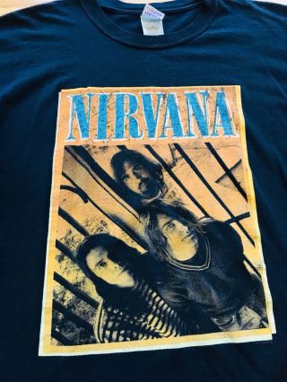 Rare Vintage Nirvana T - Shirt 90s Rock Band Gildan Size L