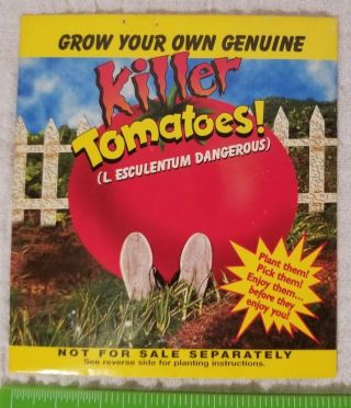 Vhs Exclusive Attack Of The Killer Tomatoes Promo Seed Packet Real Seeds