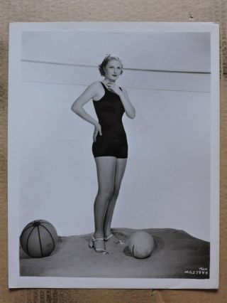 Jean Chatburn Leggy Swimsuit Pinup Studio Portrait Photo 1930 