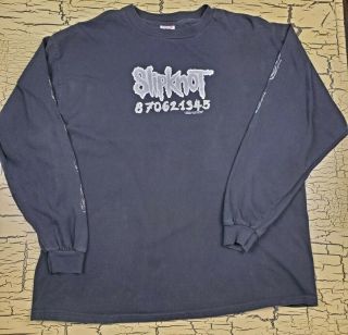 Vtg Slipknot 870621345 Long Sleeve Black Tour Metal T - Shirt 1999 Blue Grape Xl