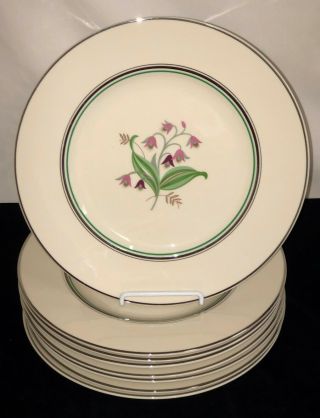 8 Syracuse China Old Ivory Corabel Flowers 10 1/4 " Dinner Plates