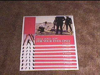 For Your Eyes Only 1981 11x14 Lobby Card Set James Bond 007 Roger Moore