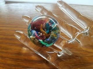 Stunning Art Glass Marble Paperweight Ocean Sea Coral Reef Signed by Doug Sweet 4