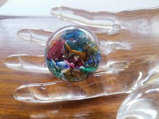Stunning Art Glass Marble Paperweight Ocean Sea Coral Reef Signed by Doug Sweet 6