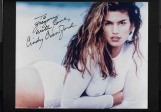 Cindy Crawford Signed Autographed 8x10 Photo Inscribed To Gregory