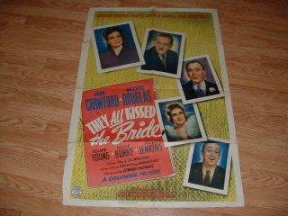 They All Kissed The Bride - Crawford - 1941 One Sheet Morgan Litho