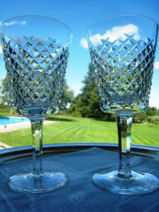 Waterford Irish Crystal.  Alana.  7 " Water / Red Wine Glasses.  Set Of Two.