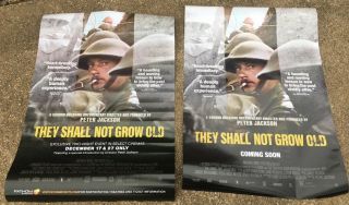 Both (2) " They Shall Not Grow Old " Movie Posters 27 " X40 " Peter Jackson