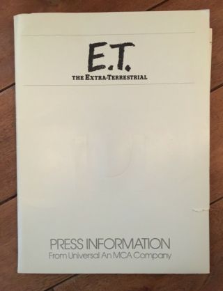 E.  T.  Press Kit 1982 - Folder Plus Notes,  11 Glossy Press Photos