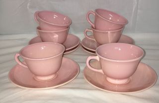 6 Taylor Smith Taylor Ts&t Luray Pastels Pink Cups & Saucers