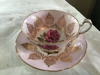 Gorgeous Pink Paragon England Bone China Large Red Rose Cup and Saucer 4