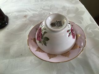 Gorgeous Pink Paragon England Bone China Large Red Rose Cup and Saucer 5