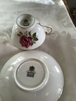 Gorgeous Pink Paragon England Bone China Large Red Rose Cup and Saucer 6