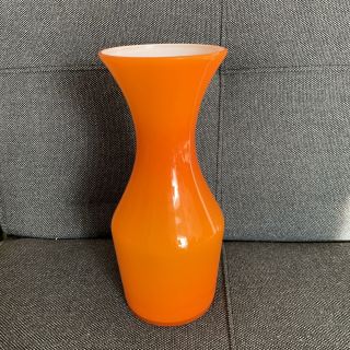 Alsterfors Vintage Scandinavian Orange Cased Glass Vase