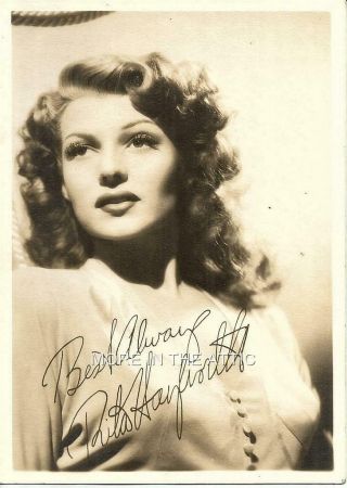 Stunning Rita Hayworth Vintage Hollywood Fan Photo