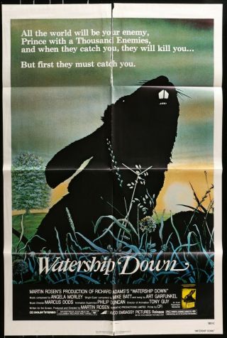 Watership Down Rare Authentic 1979 Ff 1 - Sheet Movie Poster 27 X 41