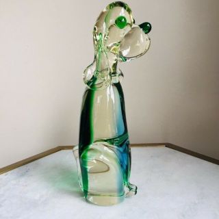 Vintage Murano Blown Glass Dog Figurine Figure Paperweight Sculpture 8 3/4”