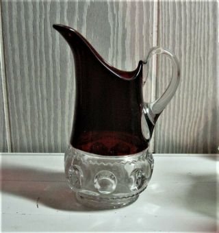 Eapg Ruby Stained = Kings Crown = Milk Pitcher = Era 1890 