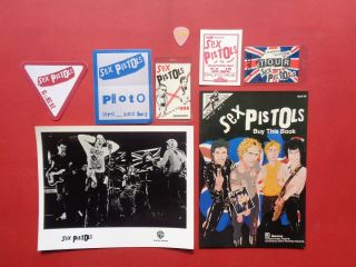 Sex Pistols,  B/w Promo Photo,  5 Backstage Passes,  Guitar Pick,  Comic Book,  Originals