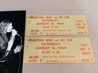 Woodstock Authentic Saturday 1969 Tickets Jimi Hendrix Canned Heat Grateful Dead