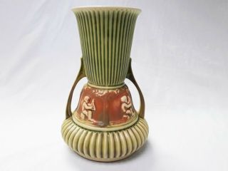 Antique Roseville Pottery Donatello Ceramic Vase With Handles – 91719c