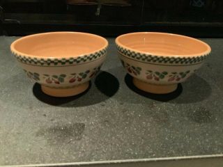 Set Of 2 Nicholas Mosse Bowls Cereal Salad In Strawberry Pattern