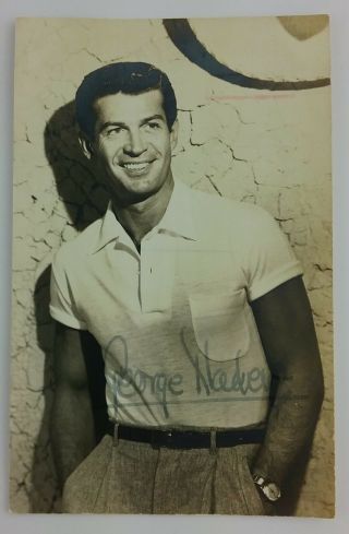 George Nader Signed Autographed Photo 5 1/2 " X 3 1/2 " Film & Television Actor