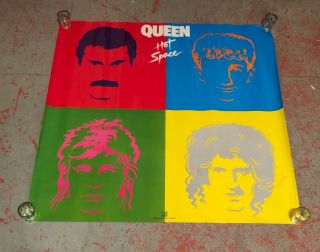 Queen Orig.  Rare 1982 Hot Space Lp Record Store Promo Poster Freddie Mercury