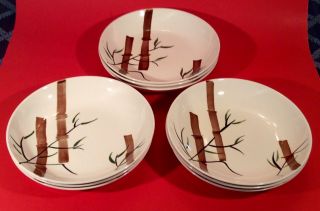American Heritage (stetson) Bamboo Stt22 Set Of Nine 8 1/8 " Coupe Soup Bowls