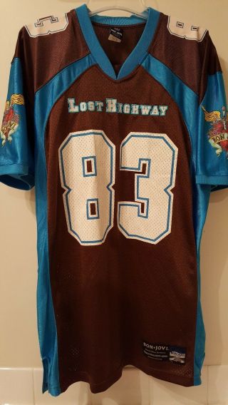 Bon Jovi Lost Highway Tour 07 - 08 83 Football Jersey T - Shirt Medium Euc