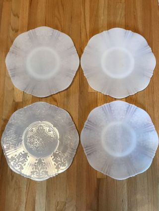 (4) American Sweetheart Monax Depression Glass 12” Serving Platters