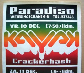 MOTORHEAD KAYAK 1976 CONCERT POSTER PARADISO AMSTERDAM Lemmy 4